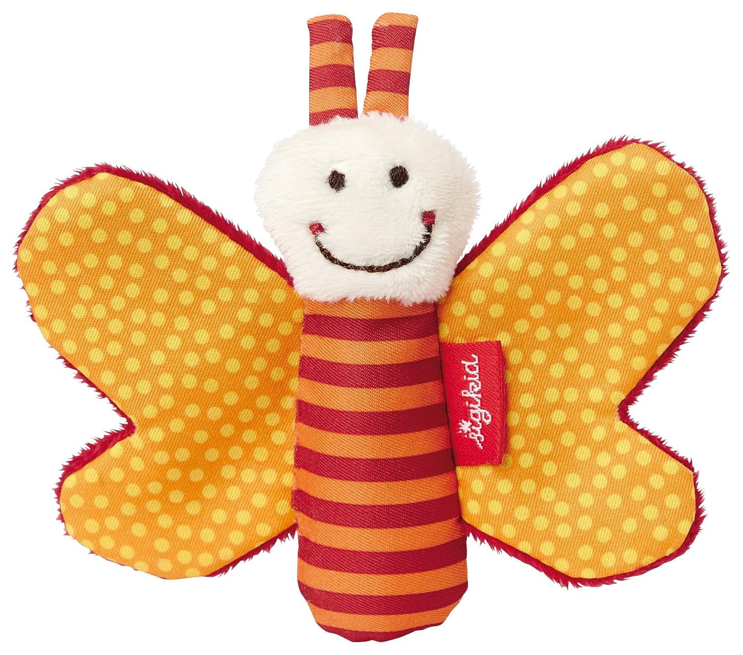 41174 Cascabel Estrellas Rojas juguete para bebé niña y niño recomendado desde el nacimiento marrón & 41181 Juguete atrapamariposas Juguete para bebé niña y niño Estrellas Rojas recomendado desde el nacimiento naranja Bebe Naty Shop Juguetes