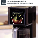 Tefal Smart'n Light Cafetera Espresso con Temporizador, Cafetera Espresso con Filtro Programable 1,25 L, Función Aroma para Aroma Intenso, Función Mantener Caliente, Antigoteo y Fácil de Limpiar, Negra