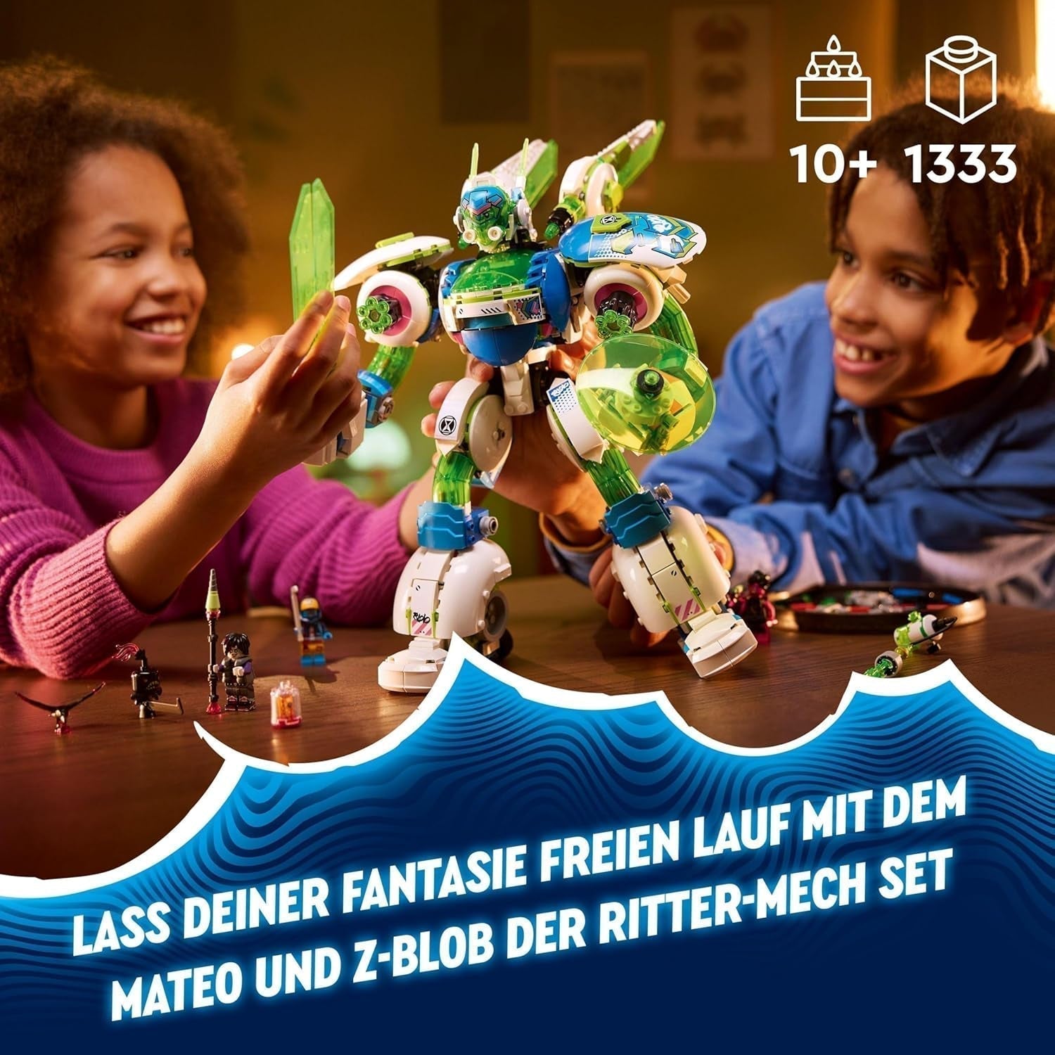 LEGO Dreamzzz Juego de bloques de construcción 3 en 1 Mateo y Z-Blob The Knight Mech para niños y niñas de 10 años Set de fantasía de regalo para niños Juguete de aventuras robóticas de 3 formas 71485 Juegos de construcción Beuche den LEGO-Store