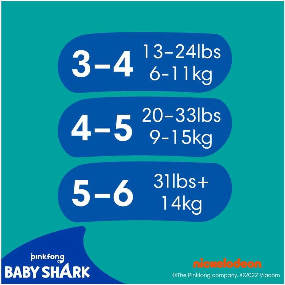 Pampers (versión antigua), pantalones cortos de baño desechables Splashers - Talla 5/6 (más de 14 kg) - Caja de 8 paquetes de 10
