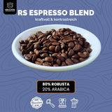 KING'S COFFEE - AMESTEC RS ESPRESSO - 1 kg de granos de café fuertes y aromáticos - café de baja acidez - café en grano entero - tostado en pequeñas cantidades procedente de Italia - granos de espresso para máquinas totalmente automáticas y portafiltros