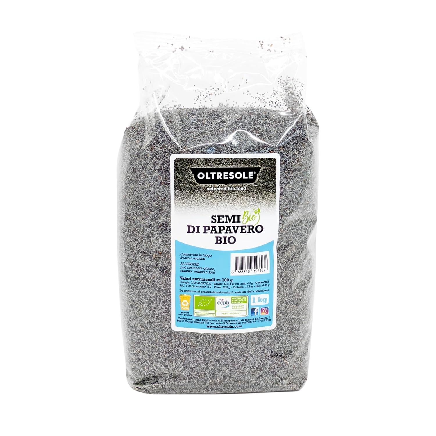 Semillas de Amapola Orgánicas 3kg, Semillas de Amapola Orgánicas Ricas en Nutrientes, Ideales para Cocinar y Comer, Tamaño Conveniente