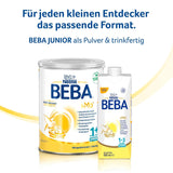 BEBA Junior 1+ bebida láctea a partir de 1 año, Con HMO, Contenido de proteínas apropiado para la edad, Solo lactosa, Sin aceite de palma, Sin aceite de pescado, Comida para niños pequeños, Leche en polvo para bebés, Paquete de 3 (3 x 800 g)