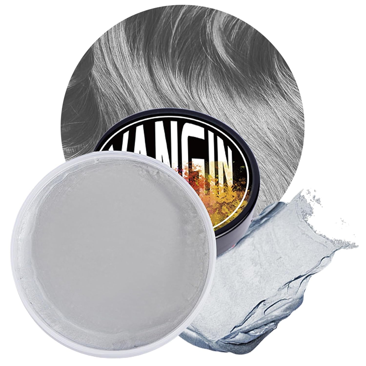 Tinte para el cabello temporal verde, tono de cabello para peinar para hombres y mujeres, pomada natural, cera para tinte para el cabello para fiestas, cosplay y Halloween, Navidad, tinte para el cabello temporal en crema (100 g, verde) Naty Shop Tinte para el cabello gris 1 G (1 paquete)