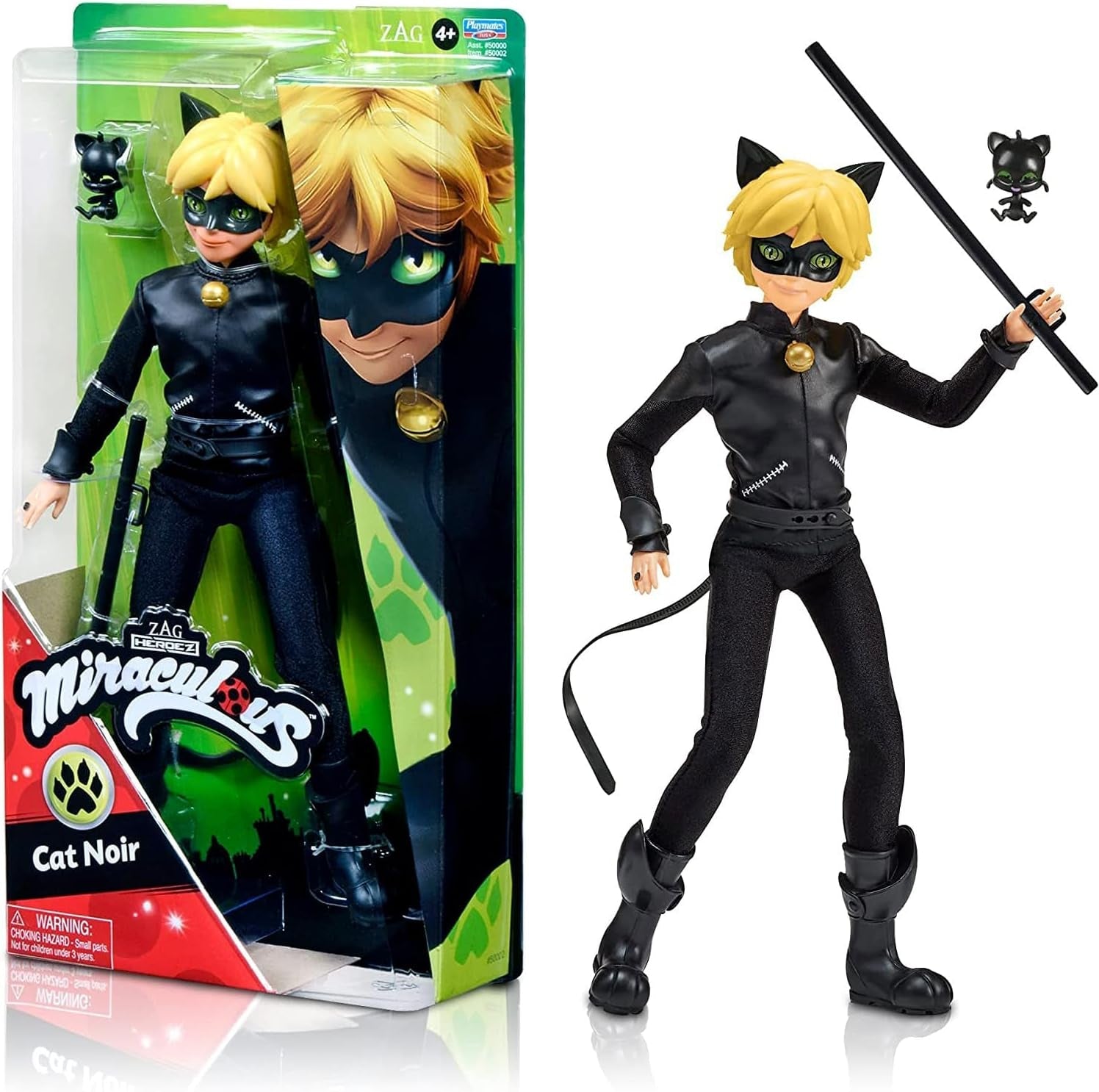 BANDAI - Miraculous Ladybug - Muñeca Maniquí 26cm - Motan Noir - Licencia Oficial Miraculous - Muñeca Articulada Motan Noir - Juguete a partir de 4 años - P50002