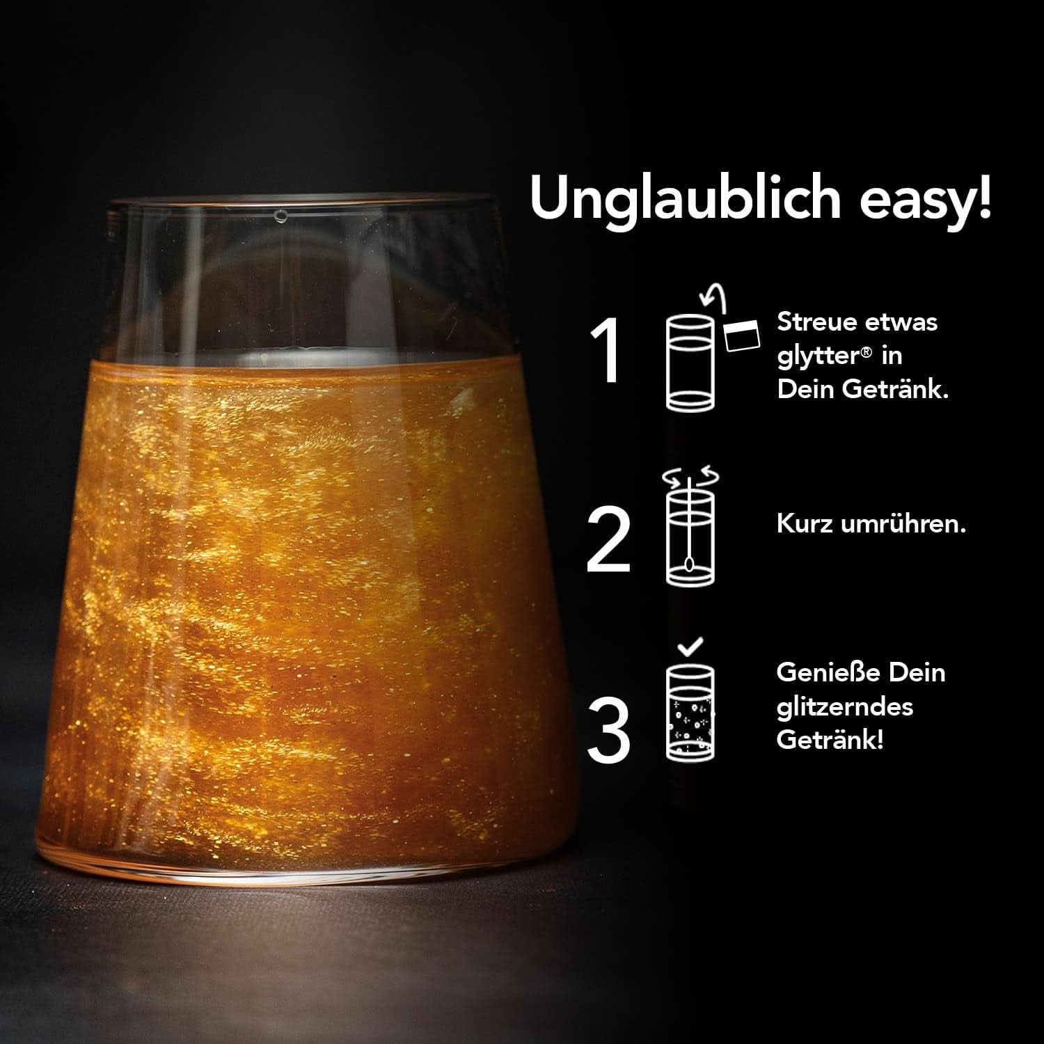 Glytter, Purpurina Comestible para bebidas y líquidos, 10 gramos Glitter Naty Shop