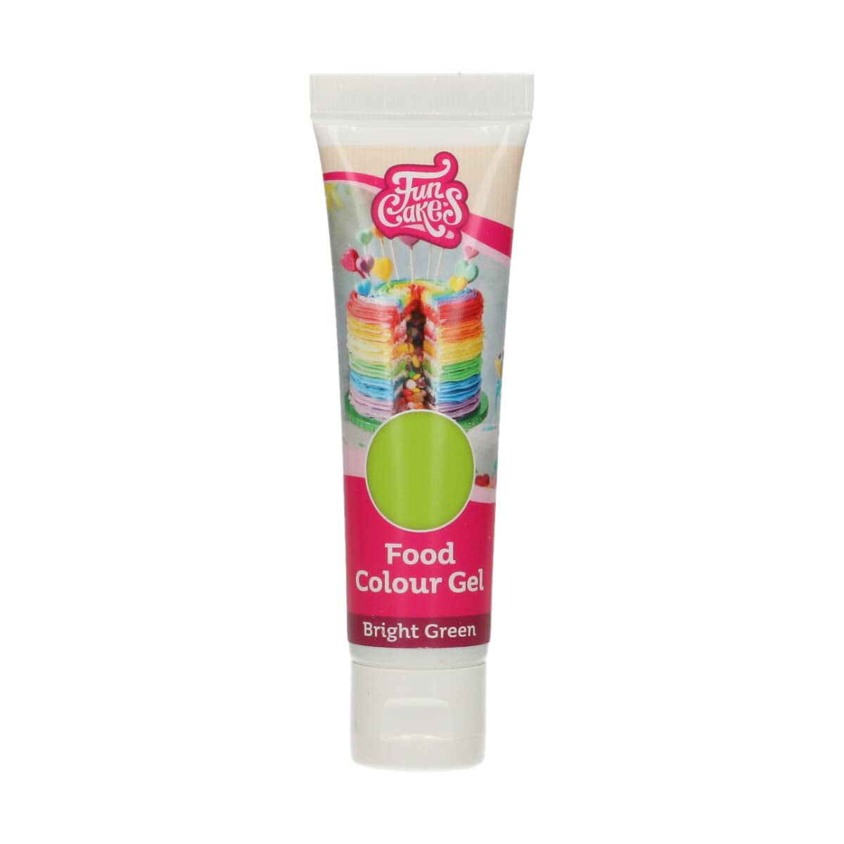 Funcakes Colorante alimentario Verde Brillante, Colorante alimentario en gel altamente concentrado para masa, nata, fondant y mazapán. Fácil dosificación. Una sola gota para crear colores vibrantes. Halal. 30 gramos.