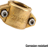 Abrazaderas de manguera Gardena: Abrazadera de manguera de latón para fijar mangueras de succión o de alta presión, adecuada para mangueras de 25 mm (1 pulgada) (7211-20)