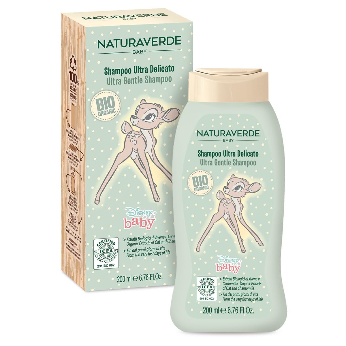 | Baby-BIO-Disney-Champú Ultra Delicado, 6x 200ml Infantil - Baño y Cuidado Naty Shop