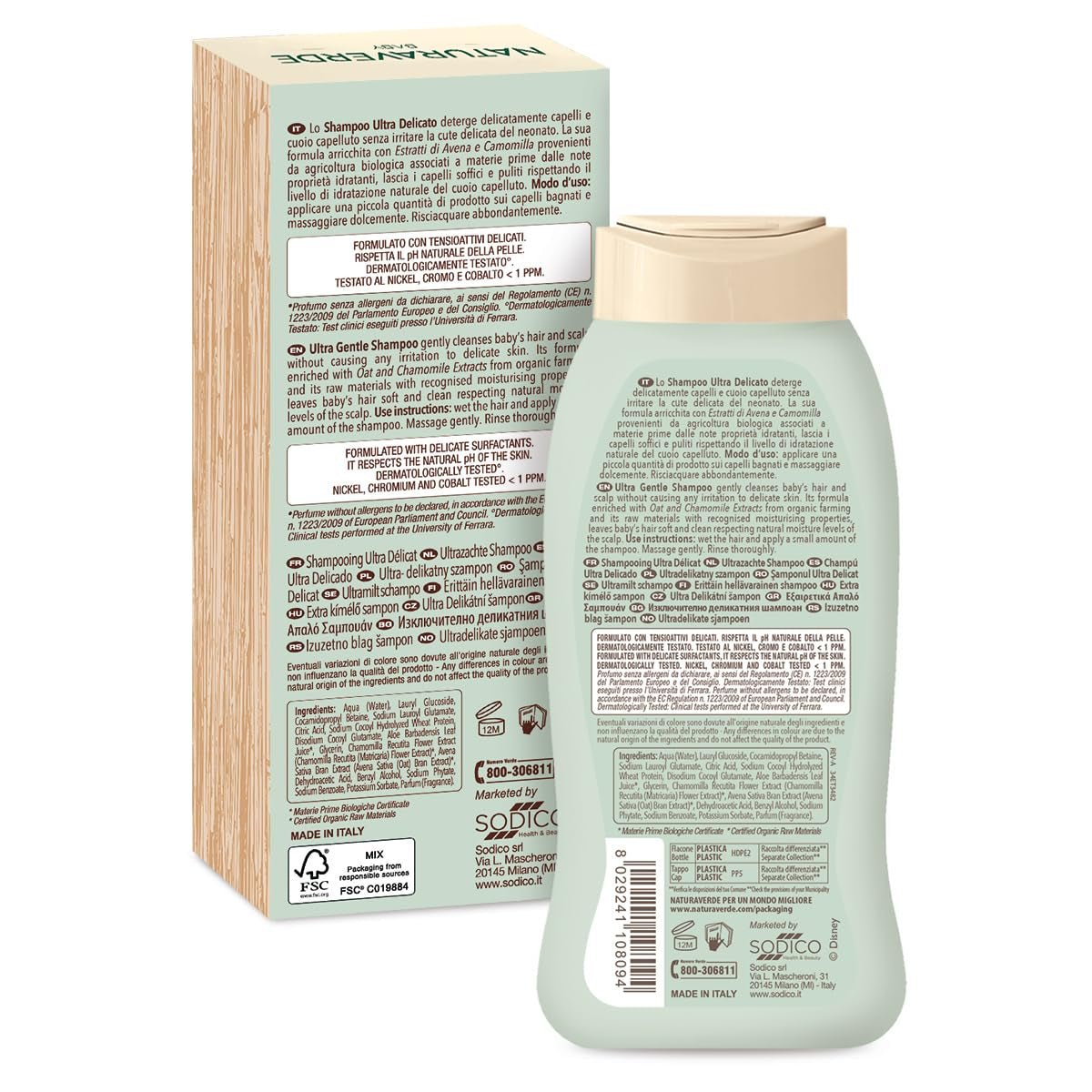 | Baby-BIO-Disney-Champú Ultra Delicado, 6x 200ml Infantil - Baño y Cuidado Naty Shop