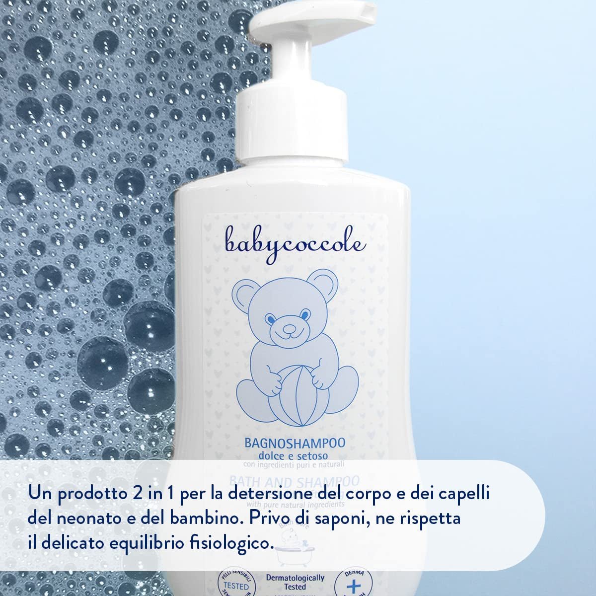 Babycoccole champú de baño para bebés y niños, con extractos de flor de loto e ingredientes naturales, para pieles sensibles, 250 ml Infantil - Baño y Cuidado Naty Shop