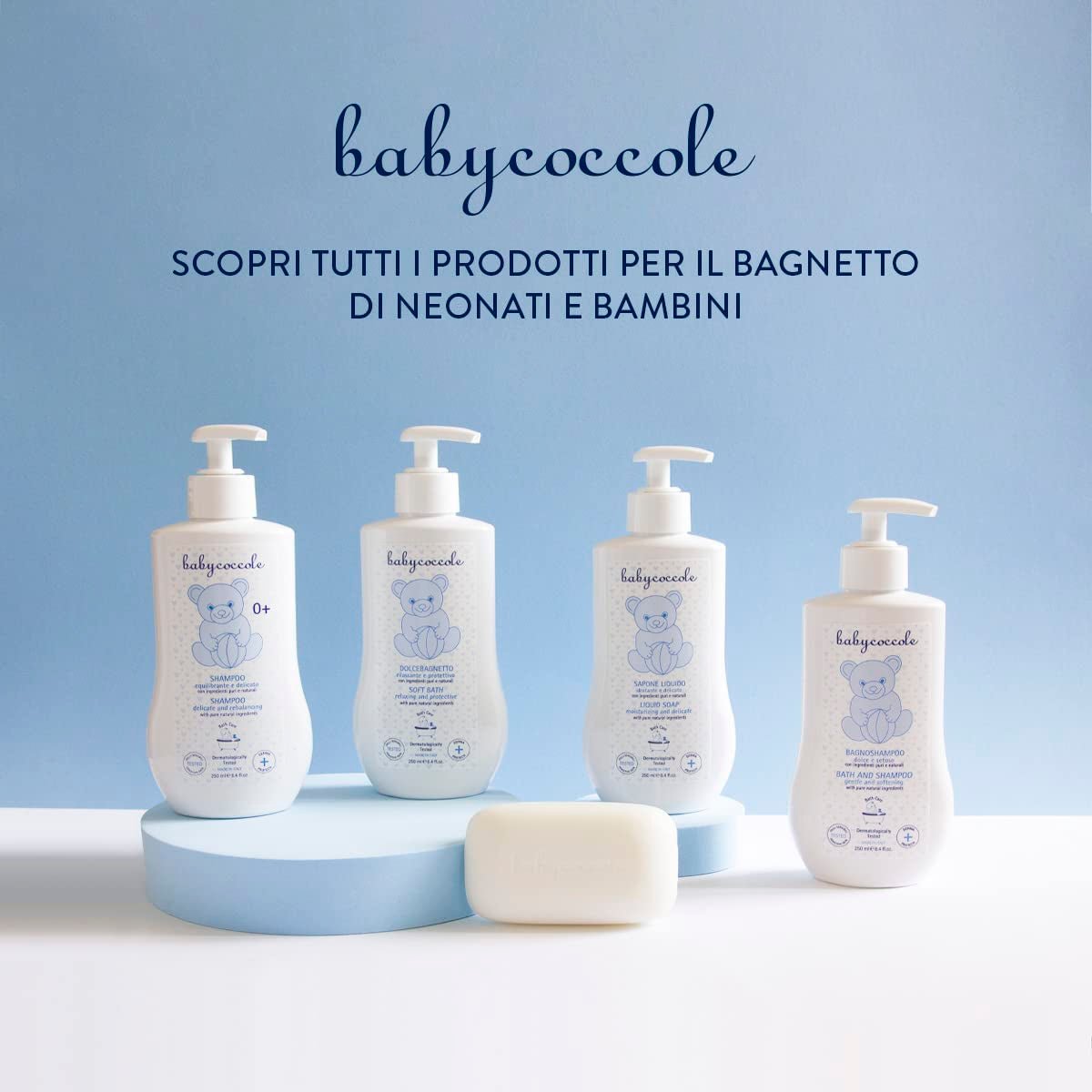 Babycoccole champú de baño para bebés y niños, con extractos de flor de loto e ingredientes naturales, para pieles sensibles, 250 ml Infantil - Baño y Cuidado Naty Shop