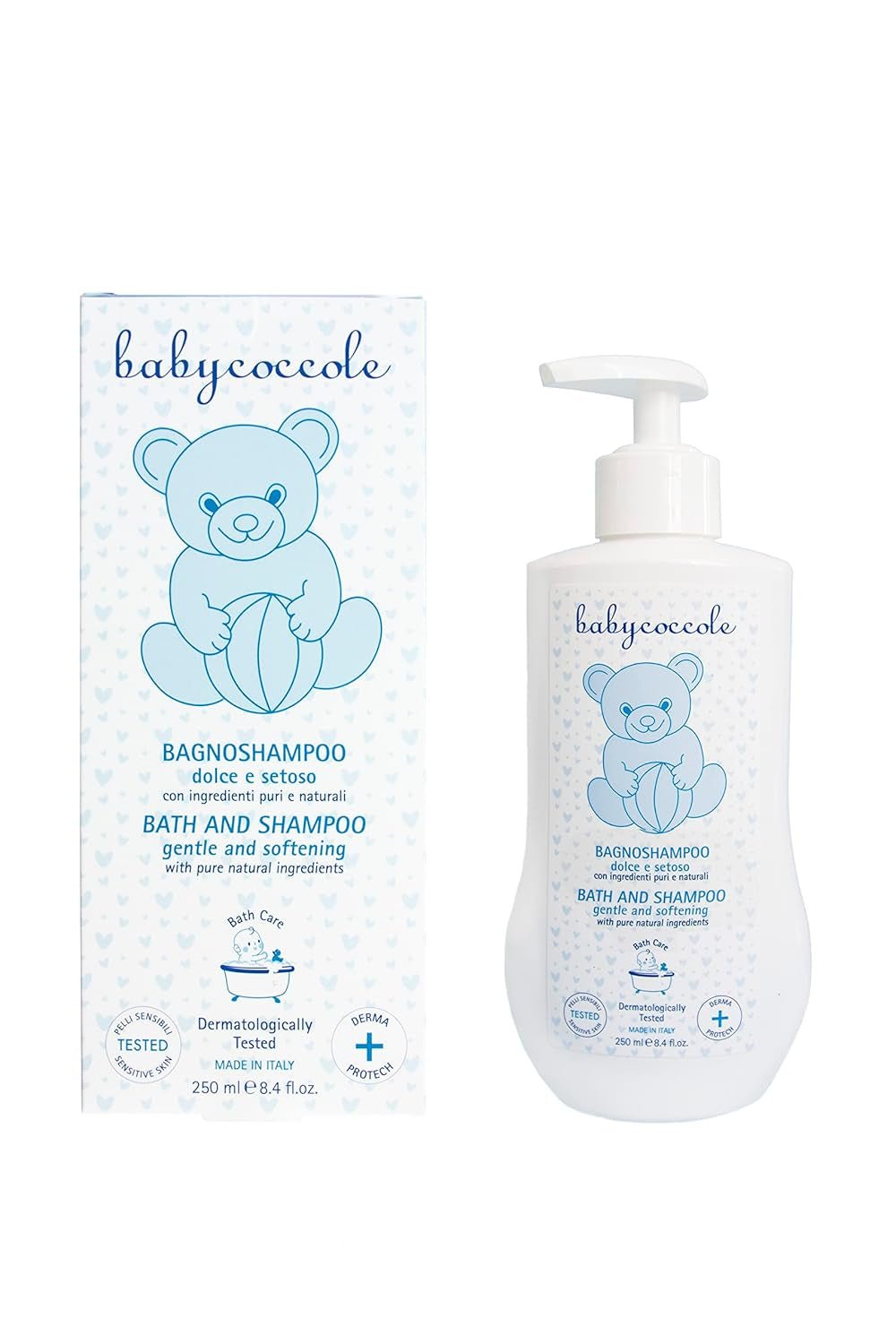 Babycoccole champú de baño para bebés y niños, con extractos de flor de loto e ingredientes naturales, para pieles sensibles, 250 ml Infantil - Baño y Cuidado Naty Shop 250 Ml (1 pack)