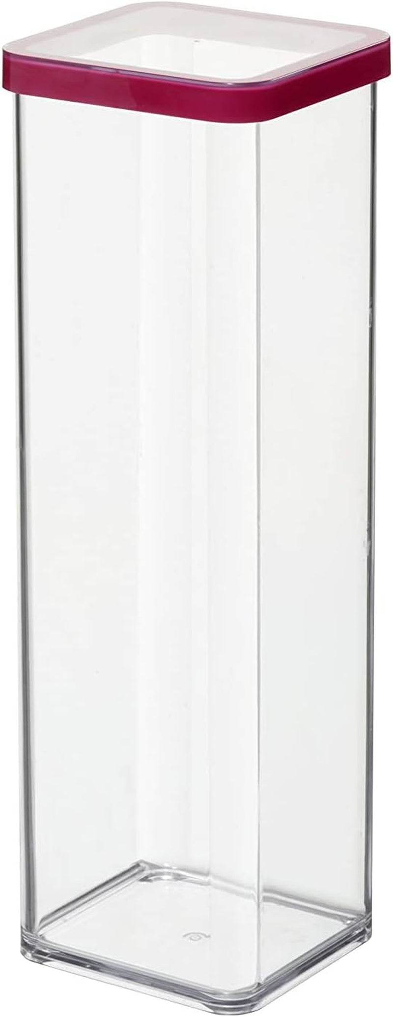 Rotho Loft Juego de 5 Botes con Tapa Diferentes Tamaños Plástico Alimentario (PP) Sin BPA Transparente/Rojo (21,4 x 21,4 x 23,5 cm) Cajas para Conservar Alimentos Naty Shop 2 L Cuadrado