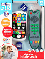 My Duo Teléfono de Alta Tecnología + Mando a Distancia - 1 Mando a Distancia Trilingüe Francés/Inglés/Español y 1 Teléfono Ultrarrealista - Juguete Educativo Multiactividad a Partir de 12 Años Juguetes Bebe Naty Shop