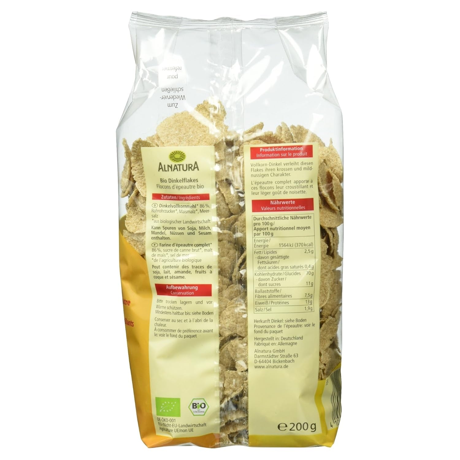 Copos Dinkel Bio, Cereales 200G Naty Shop