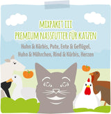 MjAMjAM - Comida húmeda premium para gatos - Deliciosa mezcla Pack III Comidas para tu gato Paquete de 6 (6 x 200 g) Sin cereales con carne extra