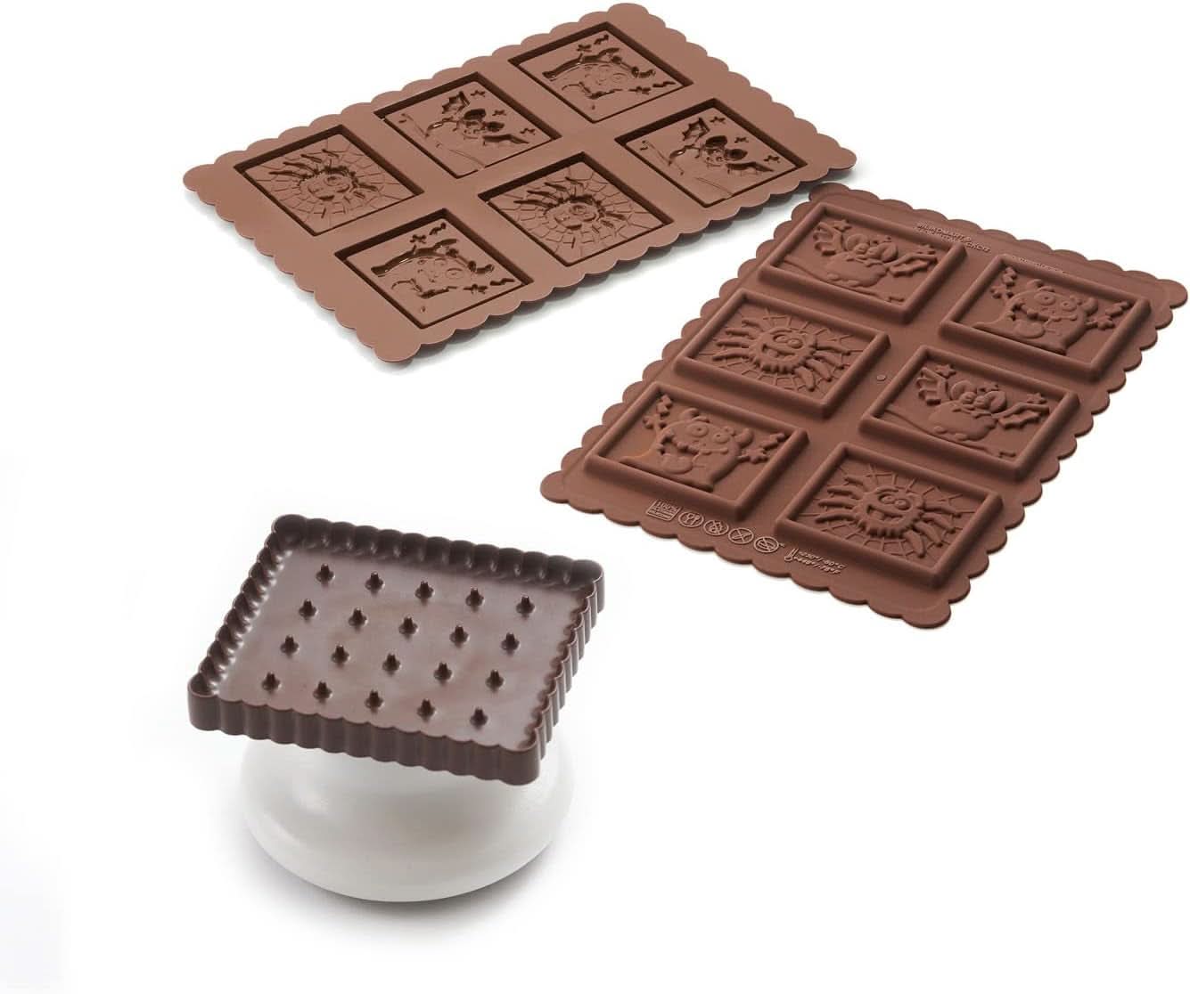 Silikomart 22.172.77.0165 CKC, 12 Monstruos de Chocolate sobre Galletas Cocina Naty Shop