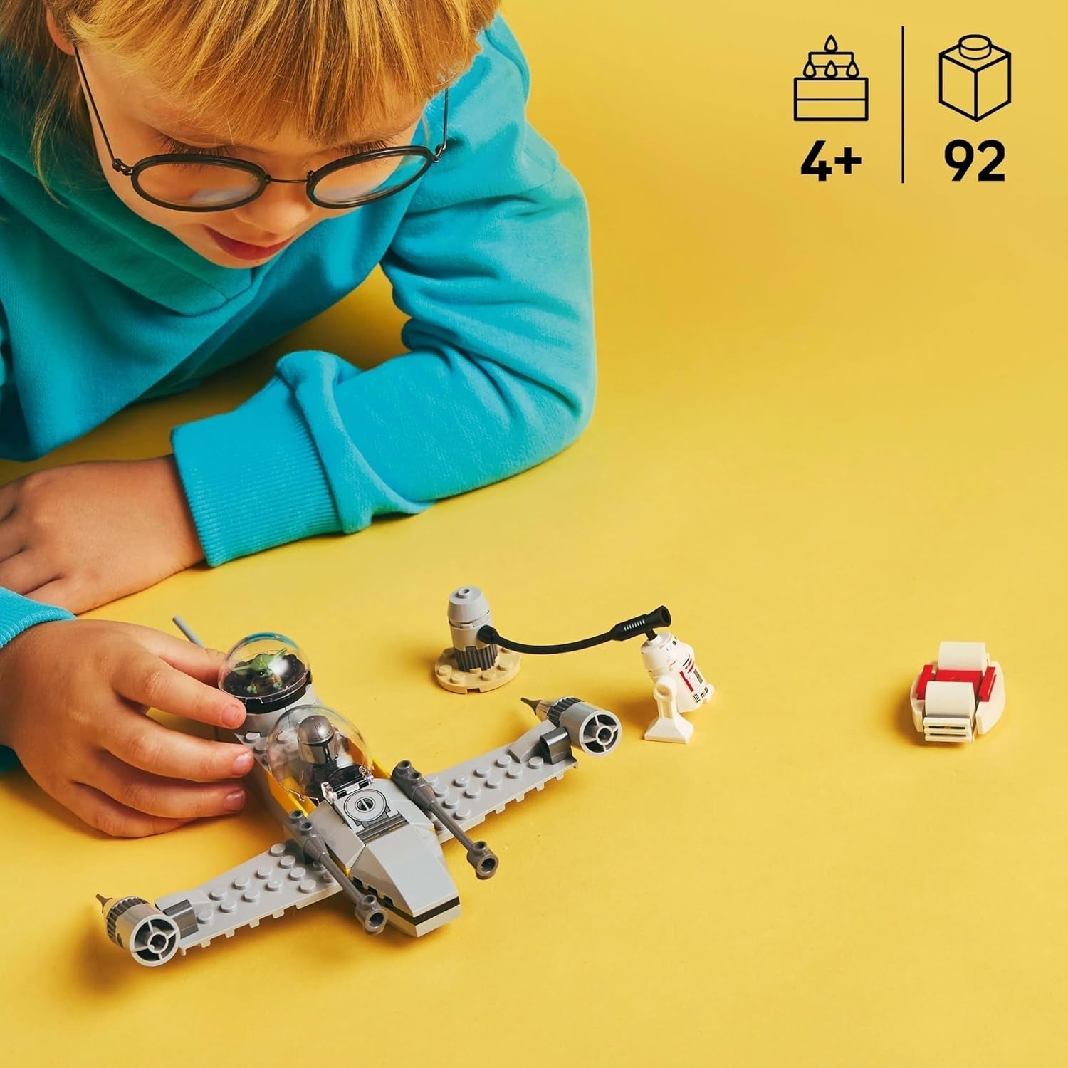 LEGO Star Wars 75410 Juguete Mandos y Grogus N-1 Starfighter con minifiguras de Mandalorian, Grogu y R5-D4, que incluye una columna para construir y un set inicial de nave estelar para niños y niñas a partir de 4 años Juegos de construcción Beuche den LEGO-Store