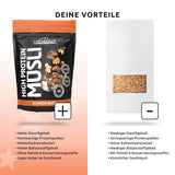 Layenberger Muesli 3K rico en proteínas, 50% Eiweiß y 18% Kohlenhidrato - Paquete individual (1X 390 G) - Schoko-Nuss Cereale Naty Shop