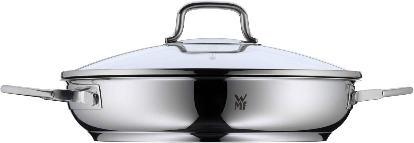 Cacerola inducción WMF Devil 26 cm con tapa de cristal, acero inoxidable con revestimiento Cromargan, revestimiento cerámico, apta para horno Ollas y sartenes Naty Shop