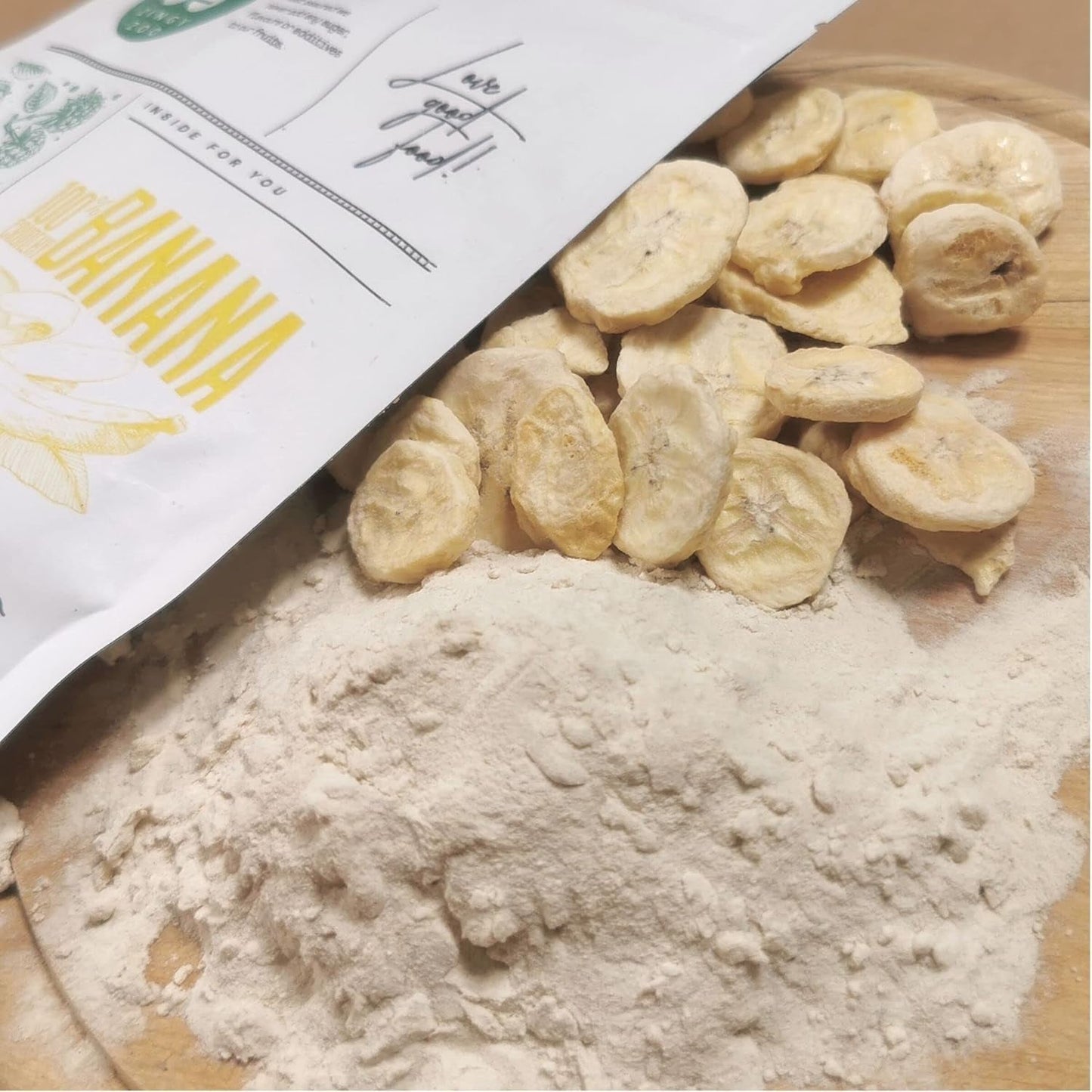 Plátanos liofilizados en polvo | XL 300g Fruta en polvo Plátano liofilizado en polvo | Para batidos, horneado, pastel | Plátano liofilizado | Frutas liofilizadas | ZingyZoo Plátano en Polvo Naty Shop Productos Deshidratados
