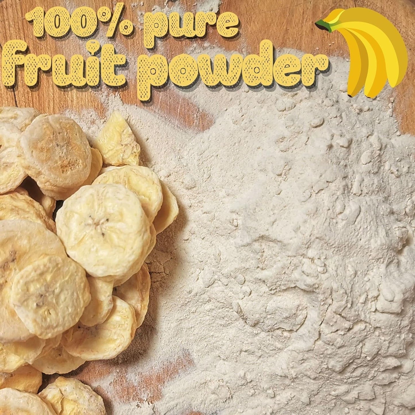 Plátanos liofilizados en polvo | XL 300g Fruta en polvo Plátano liofilizado en polvo | Para batidos, horneado, pastel | Plátano liofilizado | Frutas liofilizadas | ZingyZoo Plátano en Polvo Naty Shop Productos Deshidratados