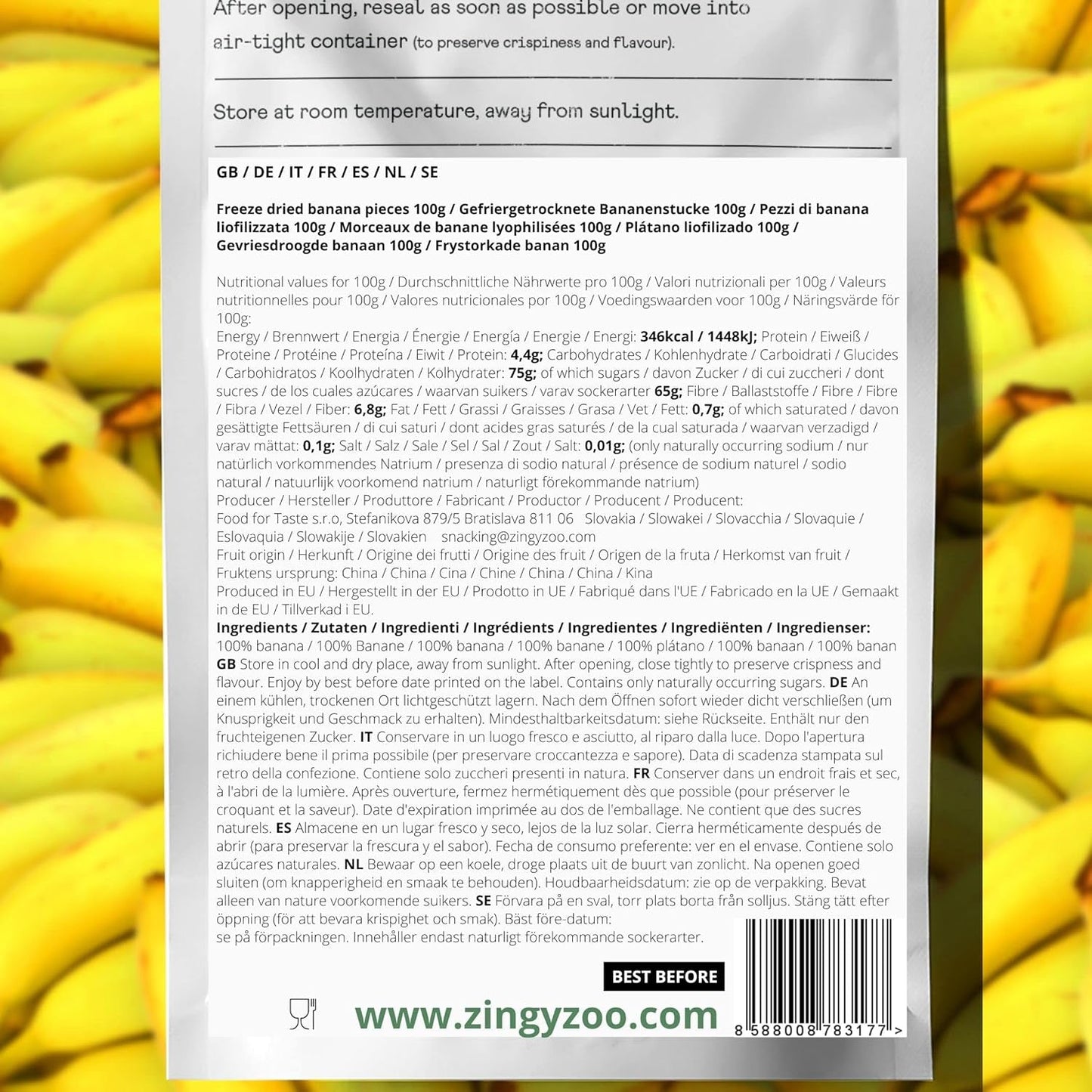Plátanos liofilizados | Paquete 120g Plátanos secos sin azúcar | Plátano liofilizado | Plátanos con frutos secos | Plátanos frescos liofilizados | Plátano en rodajas liofilizado Naty Shop productos deshidratados