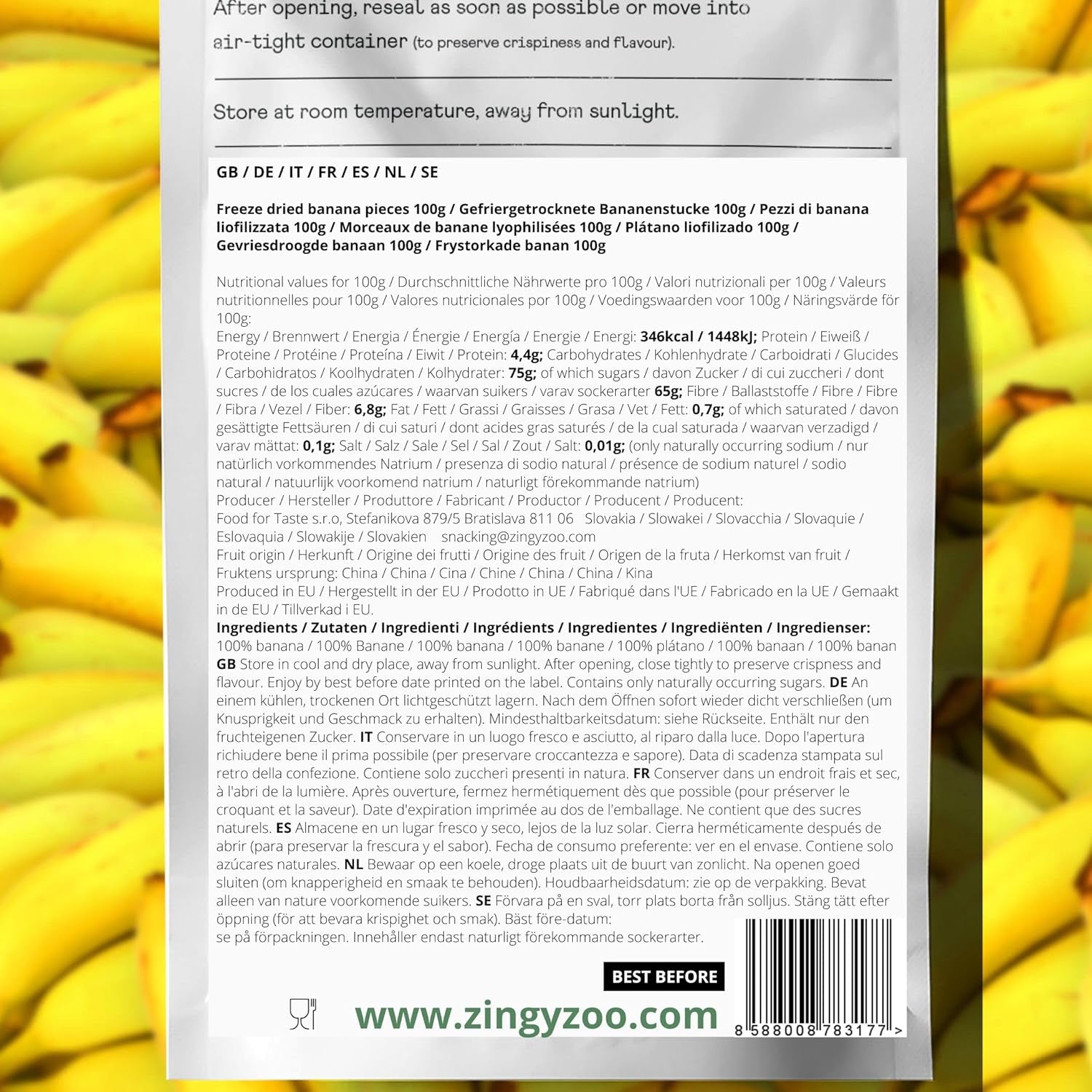Plátanos liofilizados | Paquete 120g Plátanos secos sin azúcar | Plátano liofilizado | Plátanos con frutos secos | Plátanos frescos liofilizados | Plátano en rodajas liofilizado Naty Shop productos deshidratados
