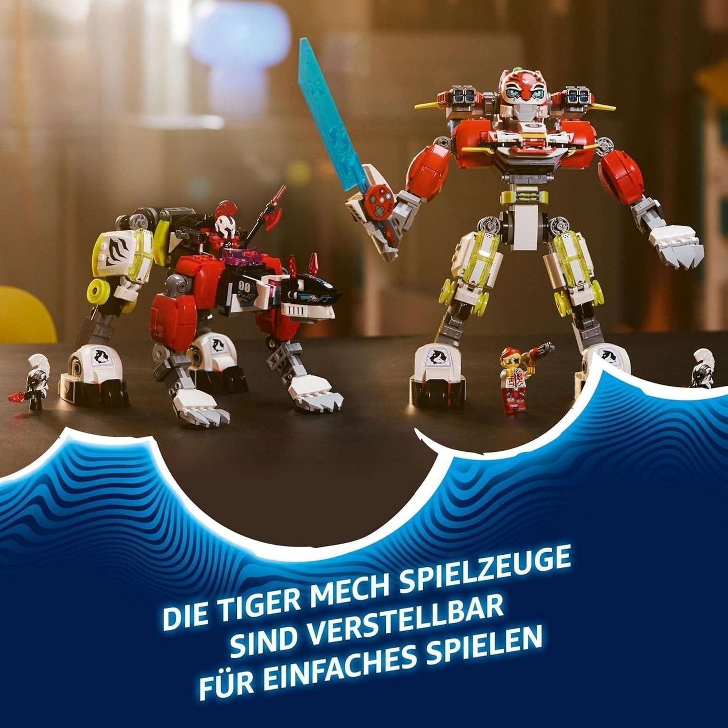 LEGO Dreamzzz Cooper's Tiger Mech y Zero'S Hot Rod Car, Coche de juguete para niños, regalo para niños y niñas de 9 años, Set de juego 2 en 1 con Mech y minifiguras 71497 Juegos de construcción Besuche den LEGO-Store