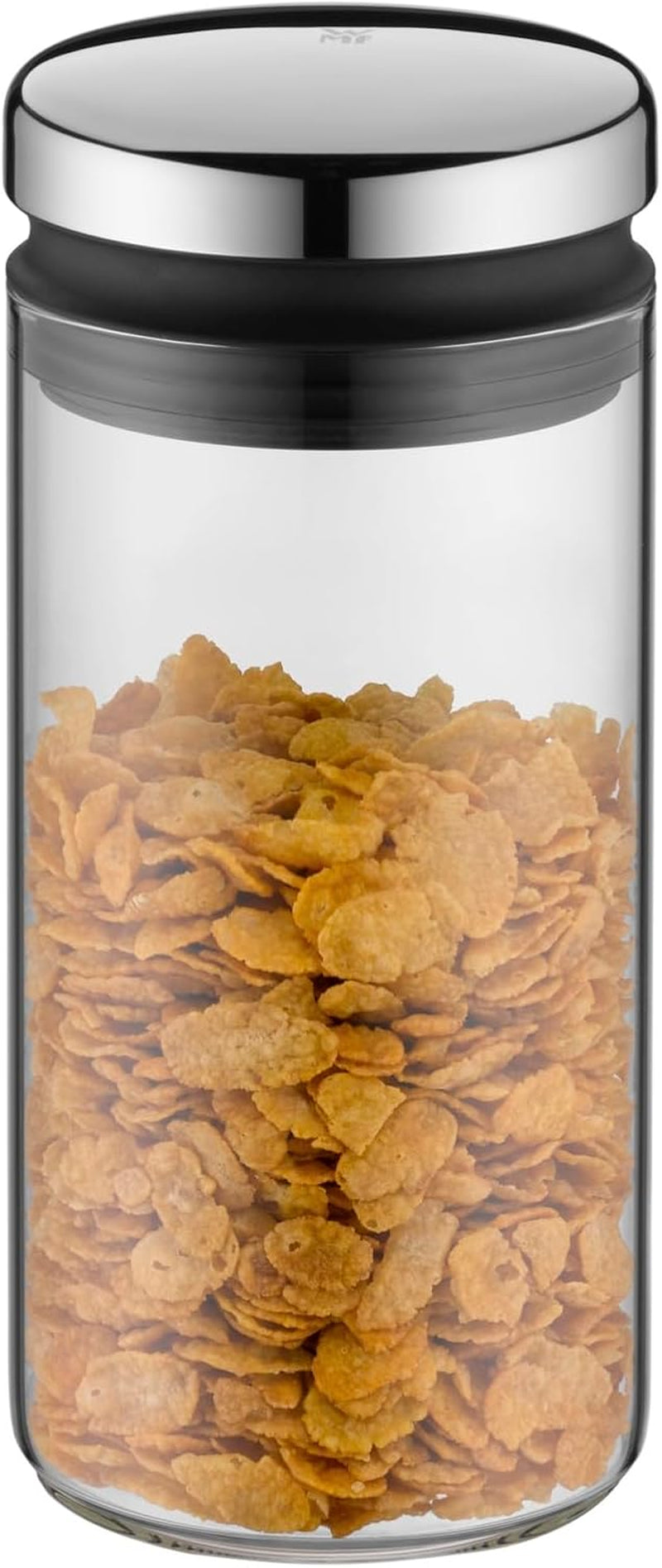 WMF Depot Tarro de cristal de 1 litro, altura 21,5 cm, tarro de almacenamiento con tapa, recipiente para granos de café, tarro de cereales, tarro de almacenamiento de alimentos con amplia apertura de llenado (paquete de 4) Cajas de almacenamiento de alimentos Naty Shop