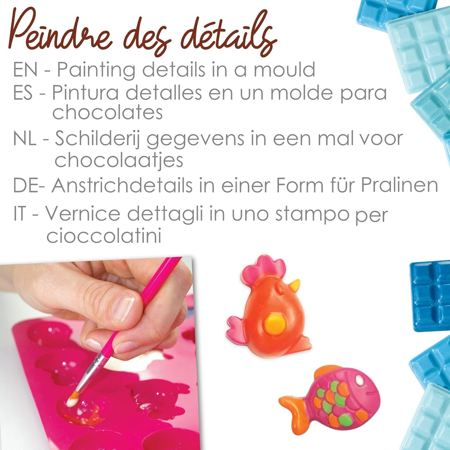 Pintura en polvo soluble en aceite de cocina Scrap 4012, rojo, azul y amarillo, peso 15 g, 3 piezas, coloreada