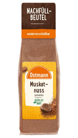 Ostmann Gewürze - Muskatnuss gemahlen | Ideal para añadir sabor a platos con patatas Zum Nachfüllen der Streudose | Bolsa resellable de 50 g