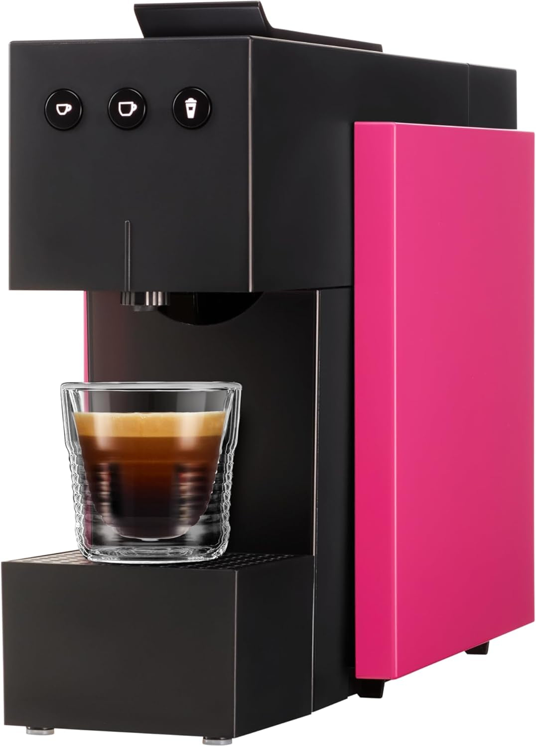 Cafetera espresso con cápsulas K-FEE SQUARE para café, té y cacao | Café expreso compacto | Calentamiento rápido | Depósito de agua de 0,8 litros | 19 barras | negro piano