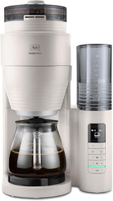 Melitta AromaFresh Therm Pro X - Cafetera espresso con filtro, molinillo integrado, depósito de agua extraíble, jarra térmica de acero inoxidable y función de temporizador, para hasta 8 tazas de café, negro/plateado