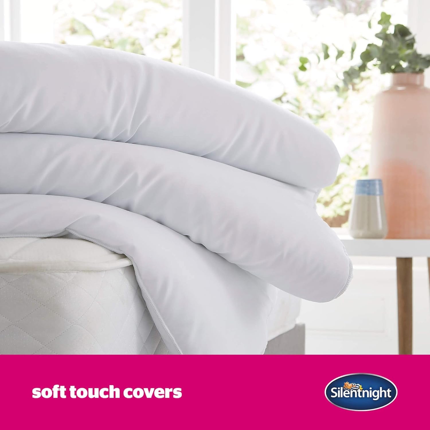 Colcha Silentnight "Ultrabounce", microfibra, blanco, cama individual Edredones y edredones Naty Shop