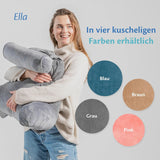 Ella Almohada de Lectura para Cama y Sofá con Rollo para el Cuello Desmontable - Almohada de Respaldo para Cama - Almohada de Lectura de Espuma Viscoelástica con Reposabrazos, Ideal para Leer, Ver TV, Relajarse o Como Respaldo - Gris