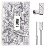 BLESWIN 100 correas de lijado pequeñas para brocas de uñas, grano fino 240 con 2 brocas de 0.118 in, mini correas de lijado para pulir uñas naturales y limpiar cutículas para preparación, rosa
