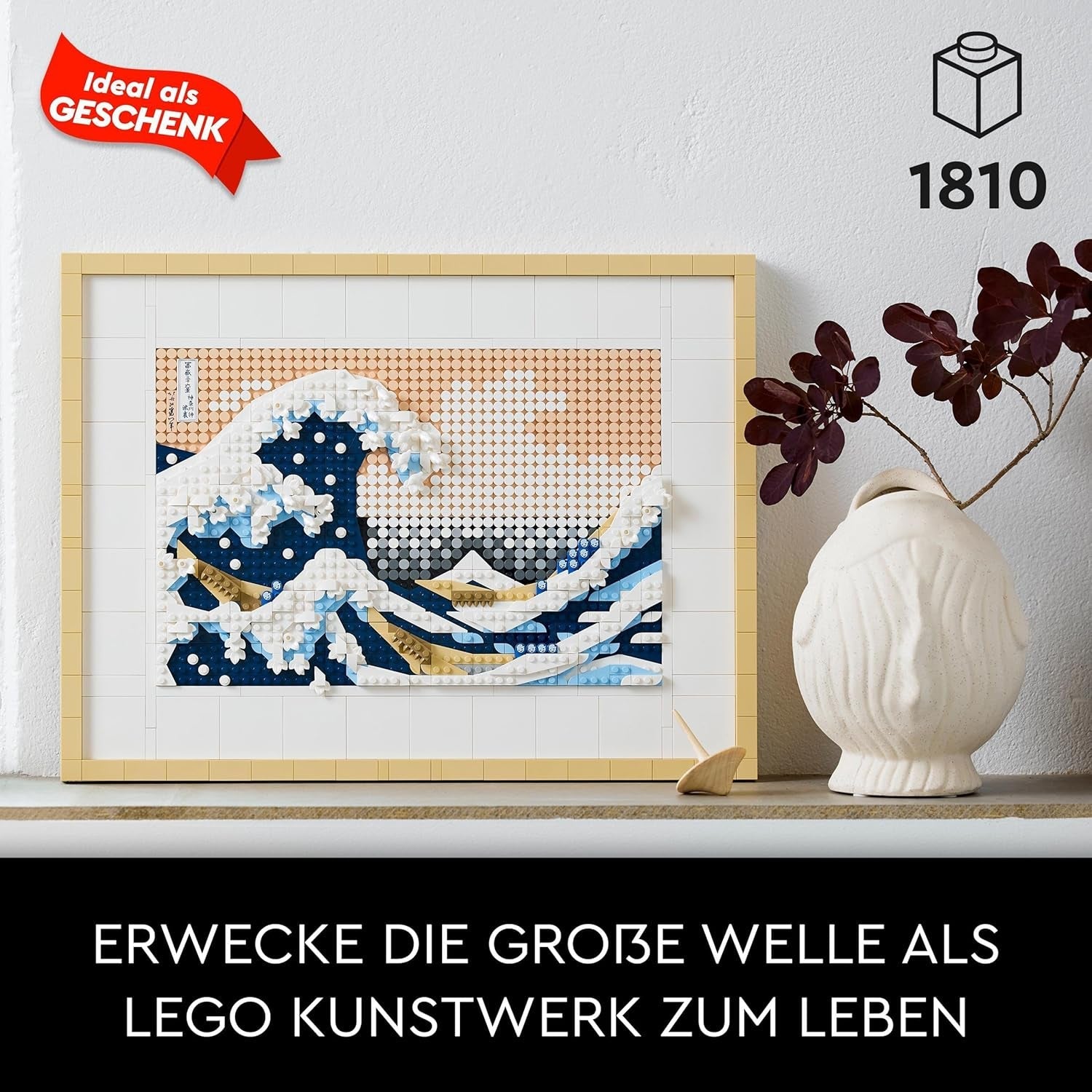 LEGO 31208 Art Hokusai - La Gran Ola Decoraciones de pared japonesas en 3D Set de manualidades Lienzo oceánico enmarcado Pasatiempos para adultos DIY Decoraciones para el hogar y la oficina Kits de construcción Besuche den LEGO-Store
