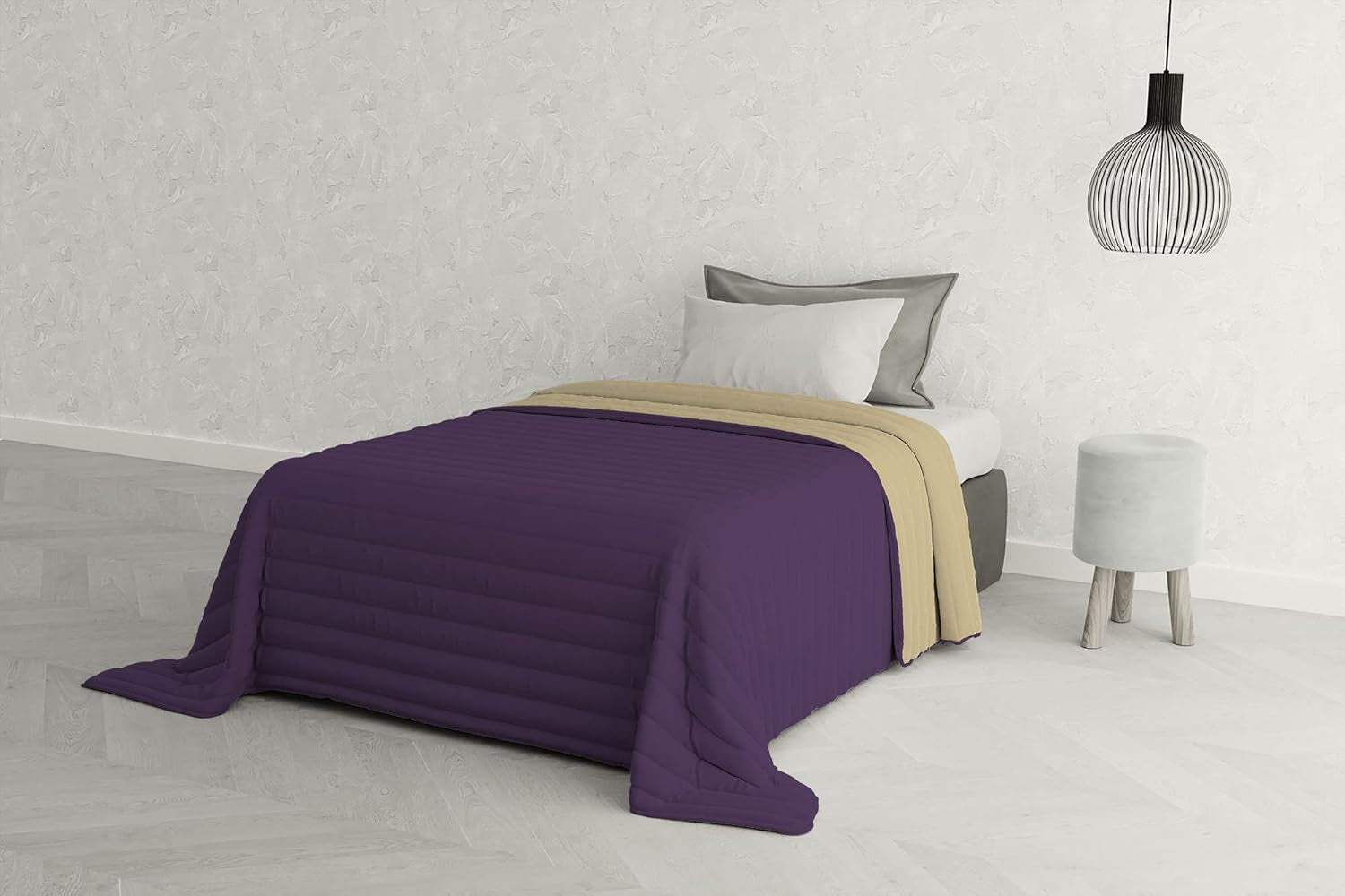 Ropa de cama italiana Estivo cama individual, lino, Aqua, 170 X 270 Cm