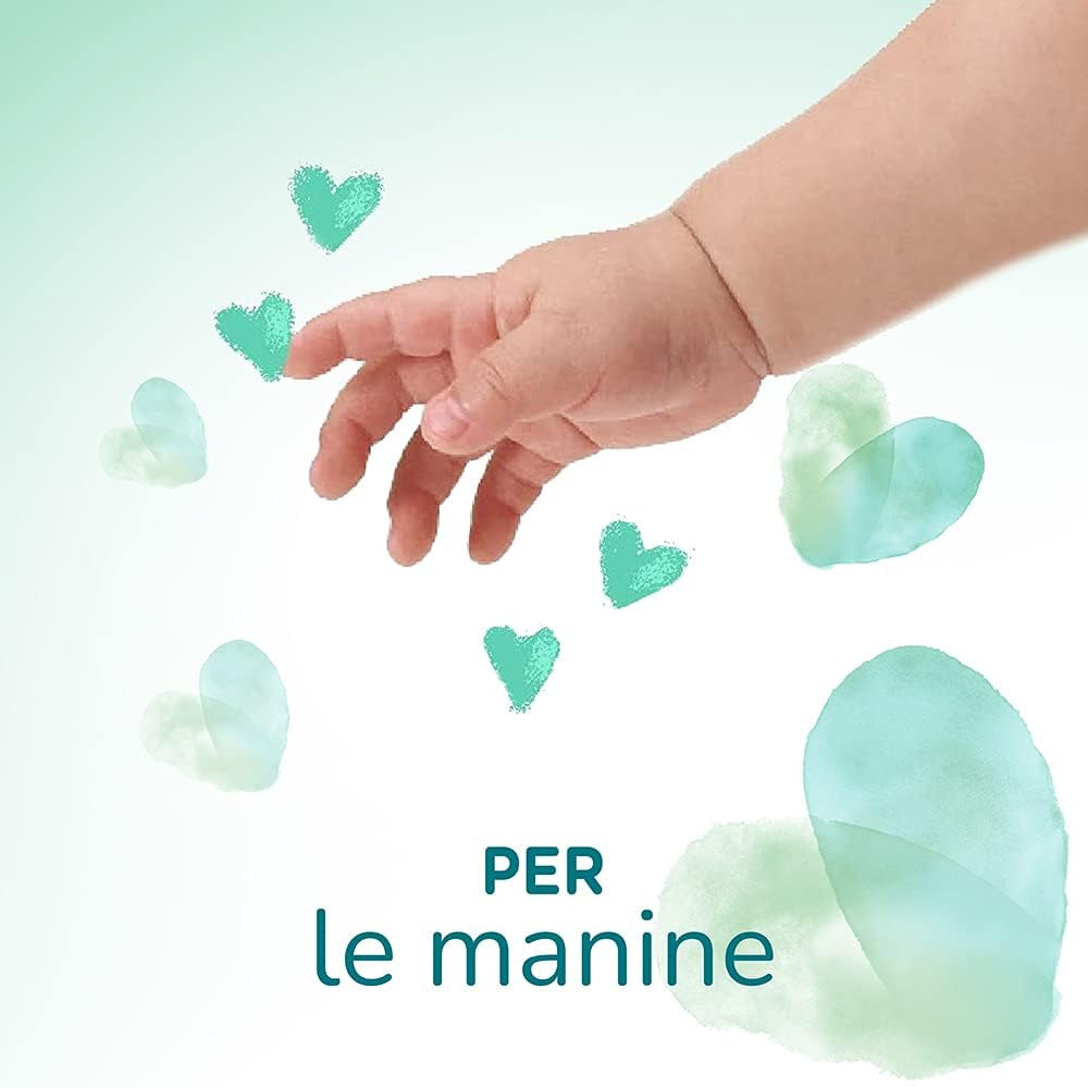 Pampers Acqua Pura Toallitas para bebé 468 unidades (paquete de 3) – 99% agua, 100% algodón, 0% plástico, alcohol y parabenos – Toallitas limpiadoras ideales para pieles sensibles, húmedas, sin ingredientes añadidos