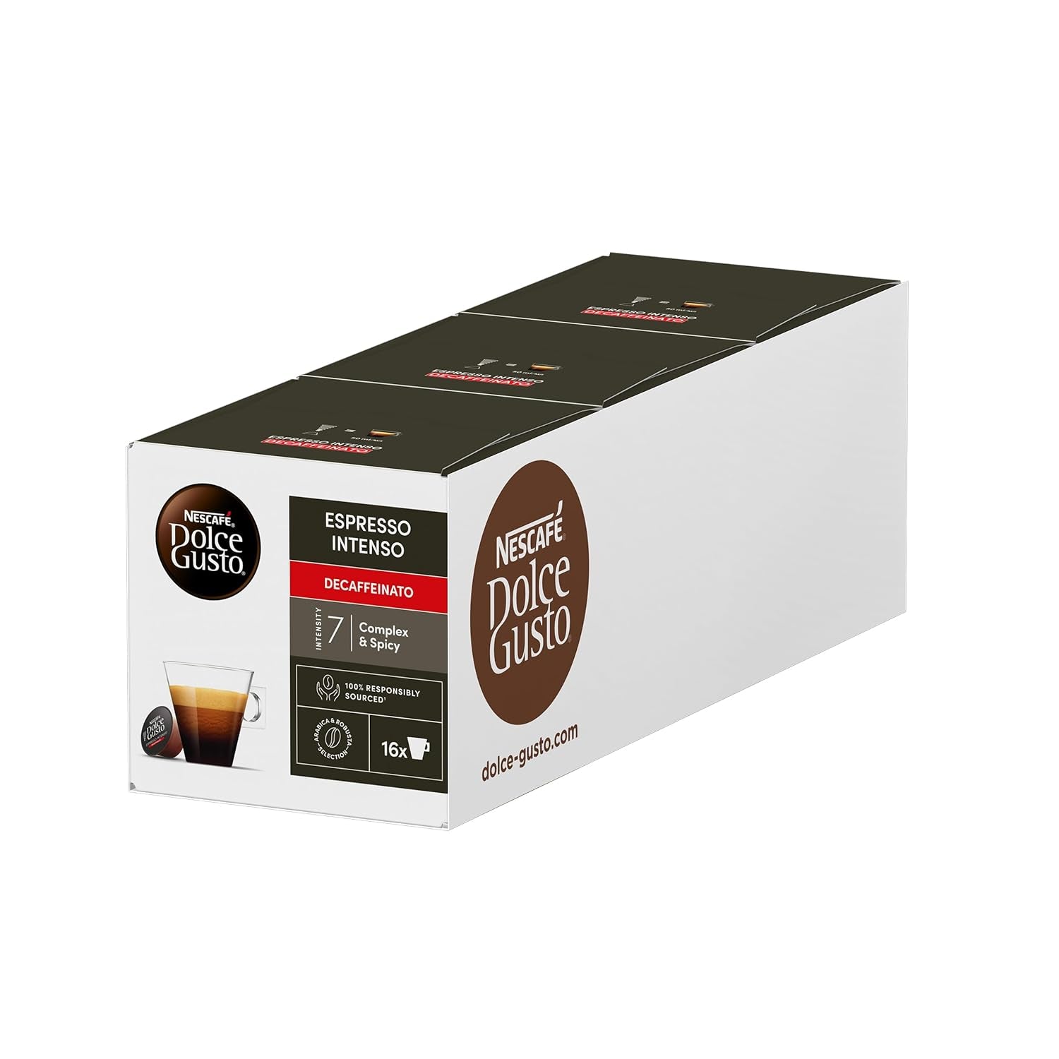 Nescafé Dolce Gusto Café Dolce Gusto Espresso Intenso Desc. | Nestle Pack 3 Kisten Mit 18 Kapseln,Die Jewells 16 Einheit(paquete de 3)