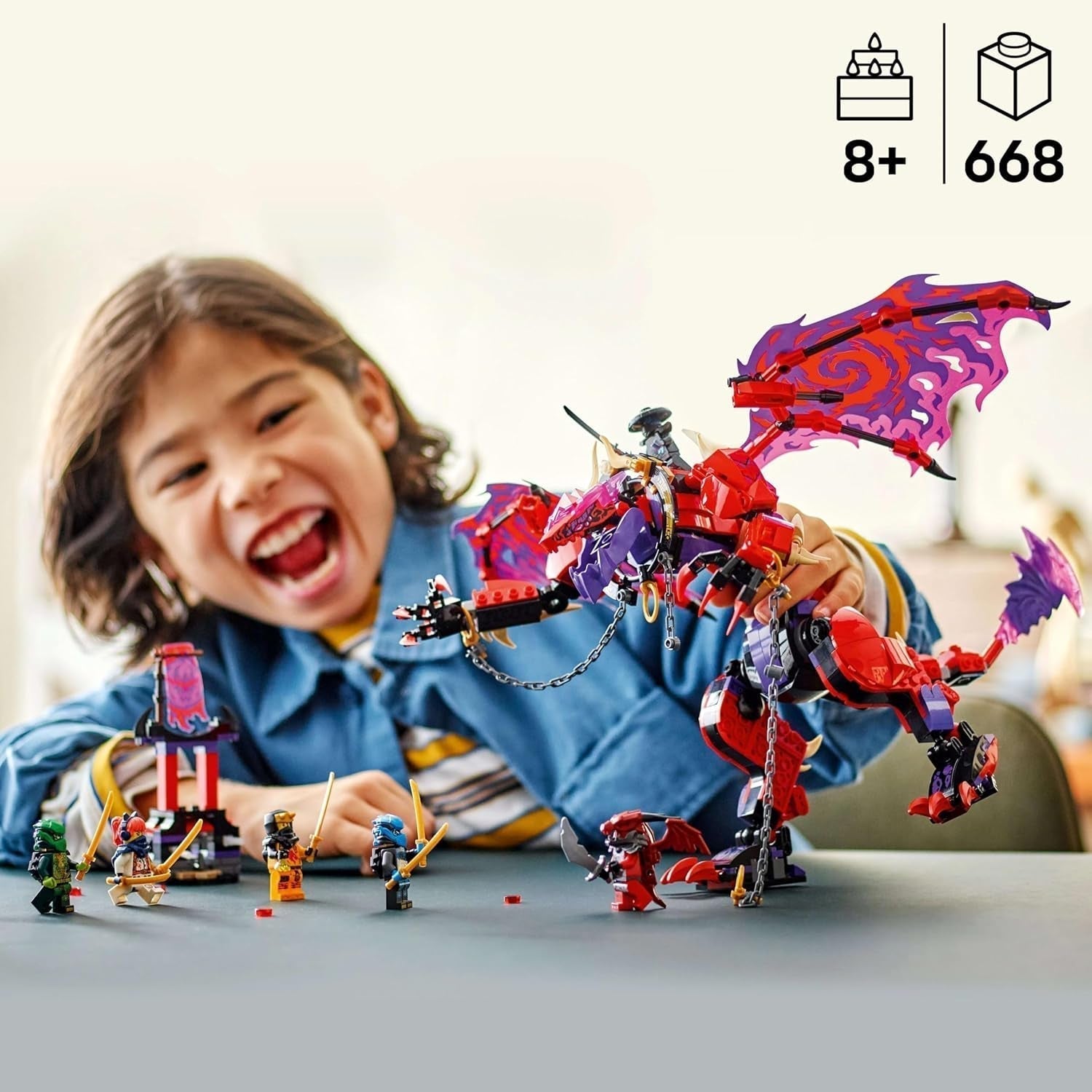 LEGO NINJAGO Dragón del Caos Diente de Trueno - Juguete con 6 minifiguras ninja - Juego de construcción de rol para niños y niñas a partir de 8 años - Regalos para fans de la serie de televisión Rise of the Dragons 71832 Juegos de construcción Beuche den LEGO-Store