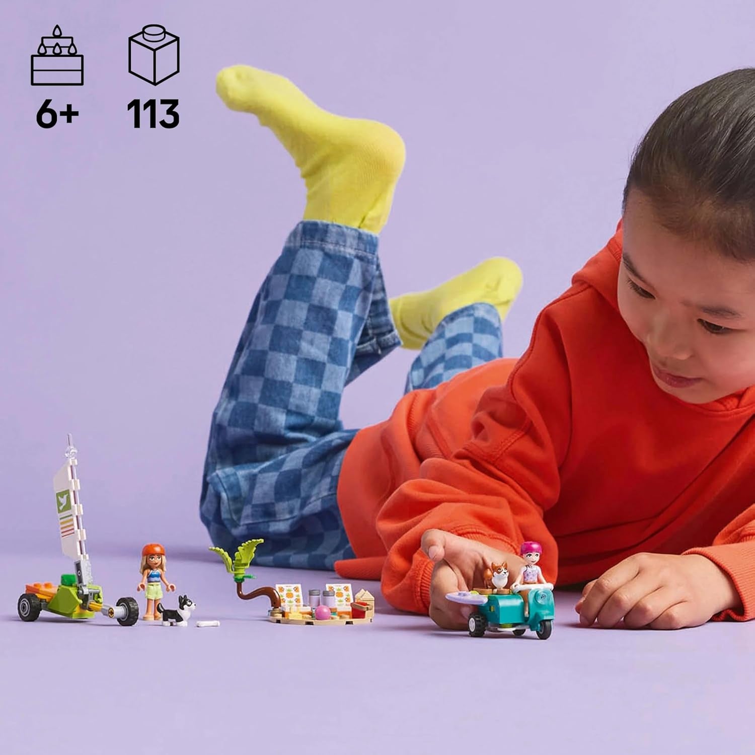 LEGO Friends Aventura en la playa con perros, juguete de construcción para niñas de 6 años, juego de animales con 2 minifiguras y 2 figuras de Corgi, regalo creativo para niños, juego de construcción de aventura con tabla de surf 42641 Juegos de construcción Besuche den LEGO-Store