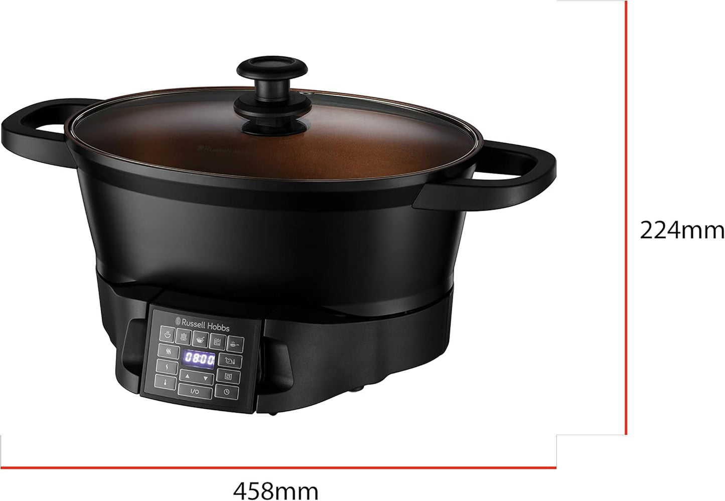 Multicocina Russell Hobbs 6,5L, pantalla digital, 8 funciones de cocción Olla de cocción lenta Naty Shop