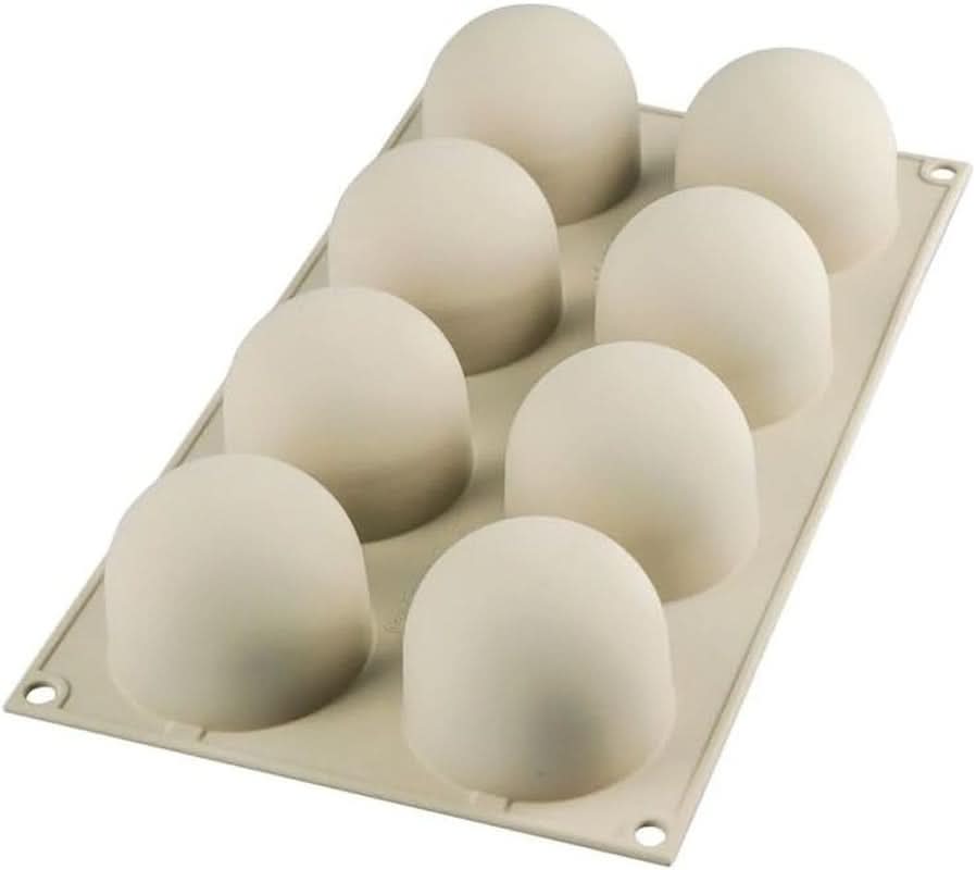 Silikomart, Molde para tartas de silicona Tartufo, 8 puertos individuales, Ø 62 H 52 mm Cocina Naty Shop