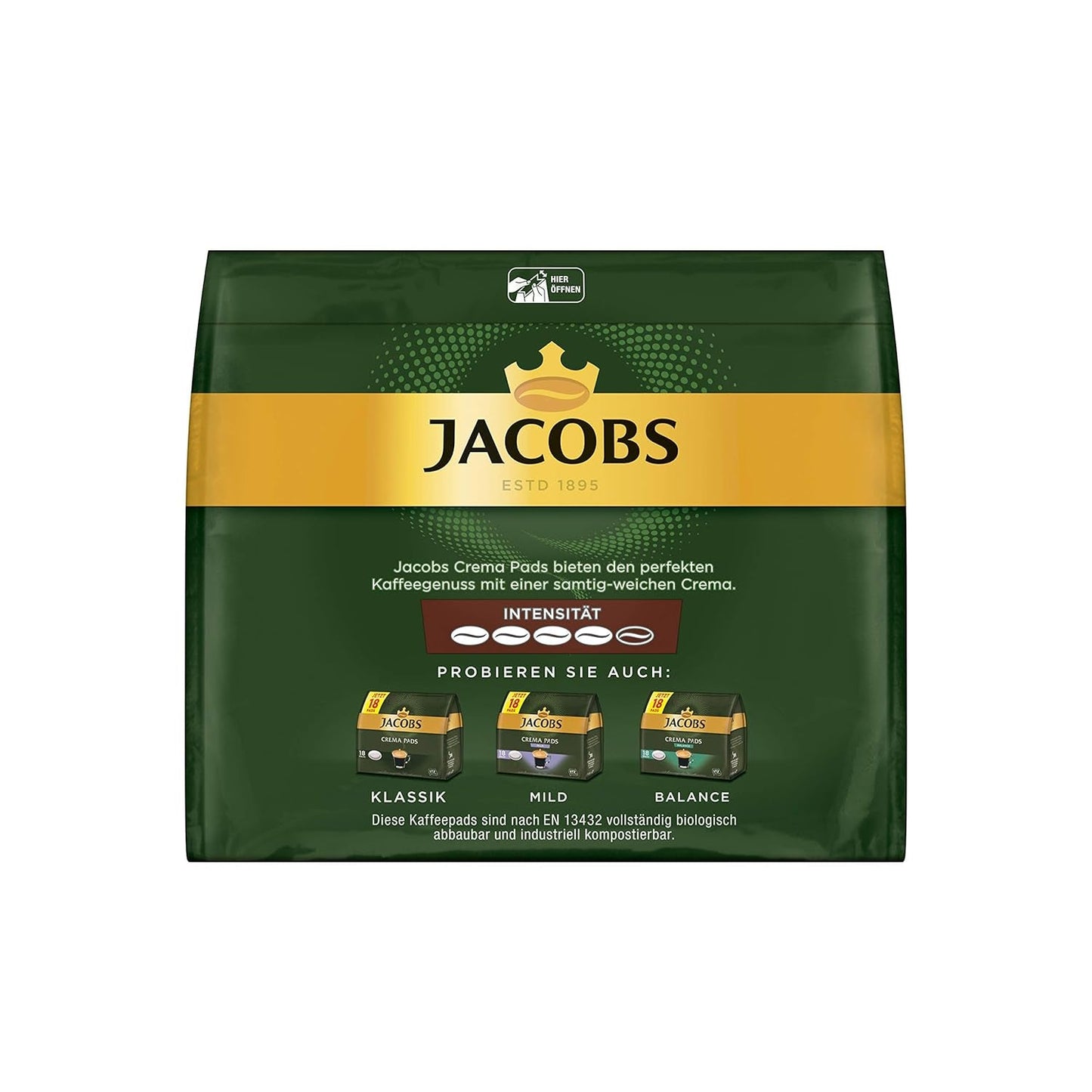 Kräftig Cream Pads, 90 Kaffeepads compatibles con Senseo UTZ-zertifiziert, paquete de 5, 5 x 18 Getränke & Cream Pads, 90 Kaffeepads compatibles con Senseo UTZ-zertifiziert, 5er Pack, 5 x 18 Getränke