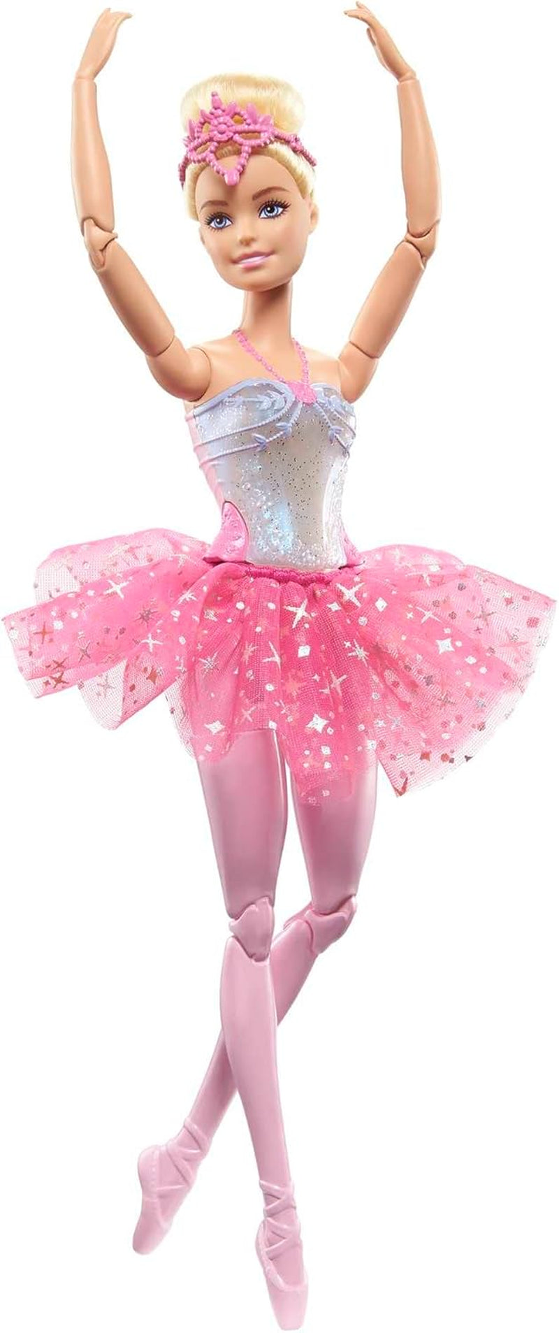 Muñeca Barbie Dreamtopia Magic Ballerina con luces, tutú rosa y cabello rubio, 5 efectos de luz y sonido, Barbie posicionable, a partir de 3 años, HLC25