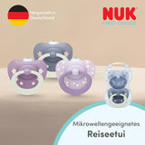 Chupetes clásicos de día y noche NUK First Choice para bebés | 6-18 meses | Chupetes de ortodoncia que brillan en la oscuridad | 95% de aceptación por parte de los bebés** | Azul | Paquete de 2