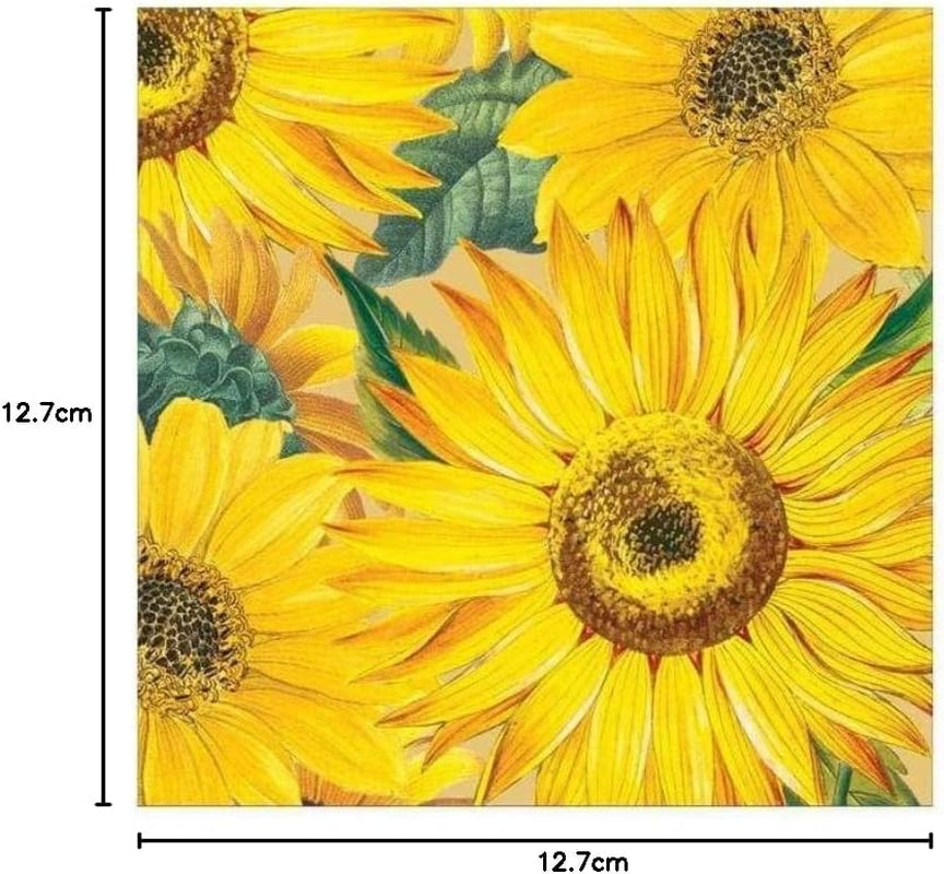 Servilletas de papel de girasol, paquete de 20 unidades
